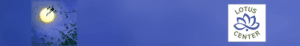 Image of Lotus Center of Silver City logo on a blue background with a bright white full moon.